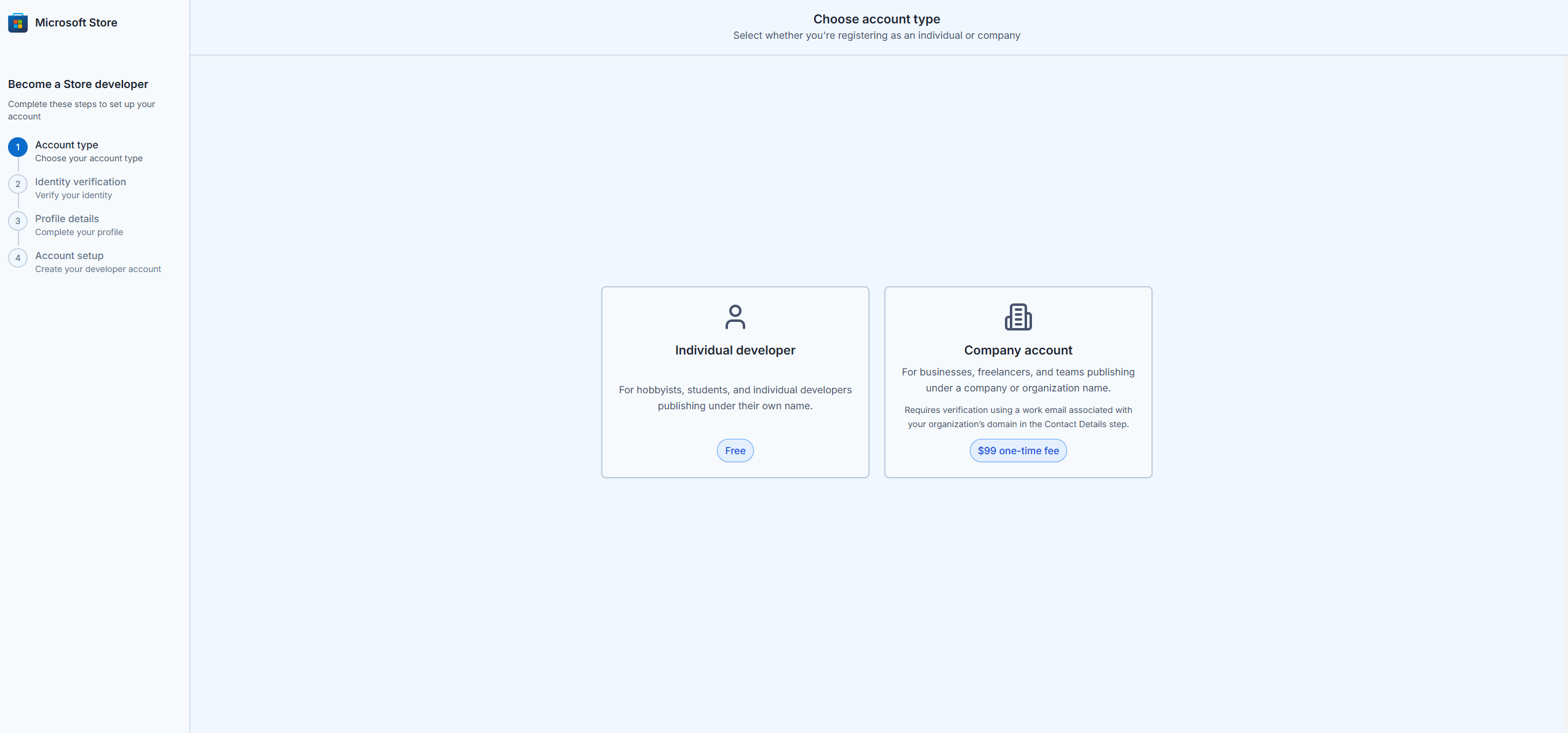 Microsoft Store developer onboarding