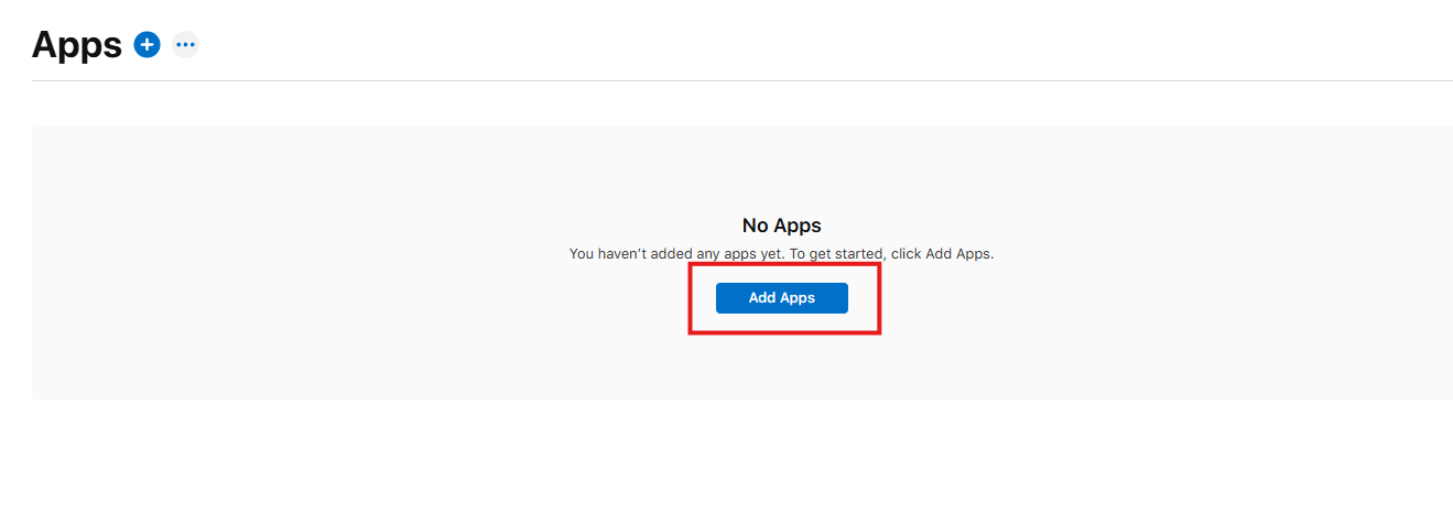 Add Apps button