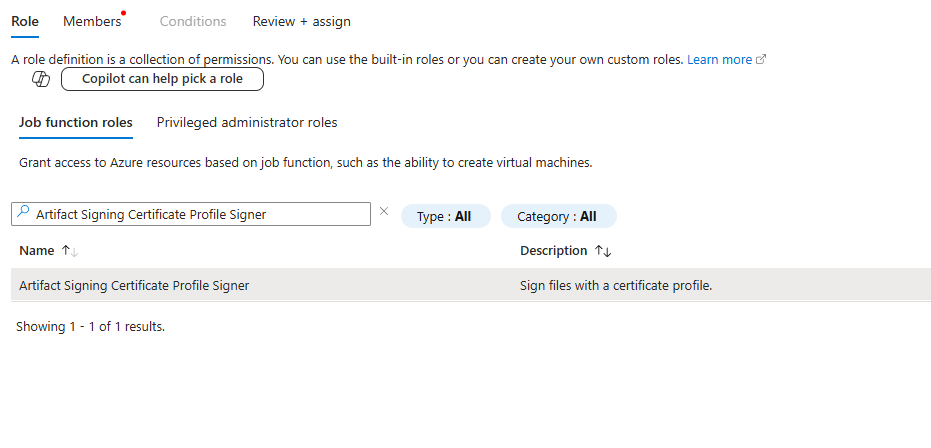 Certificate Profile Signer role