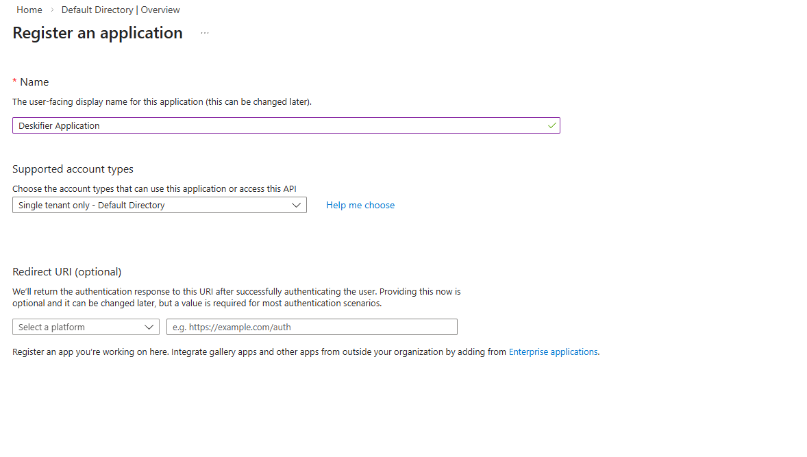 App registration name