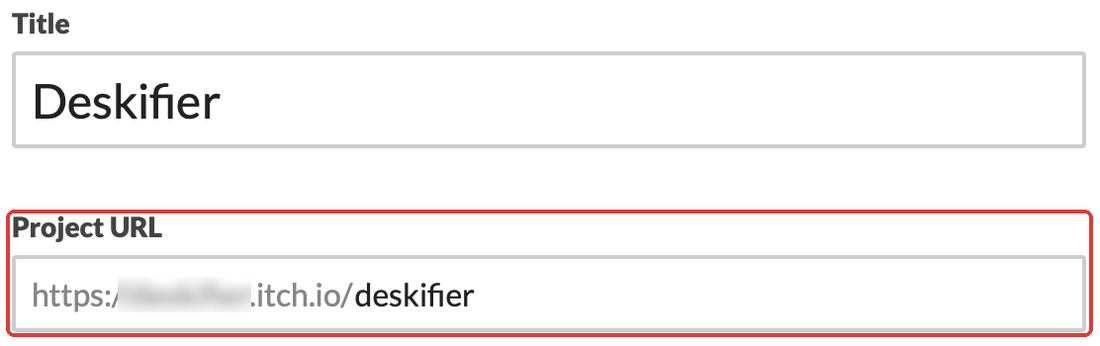 The Project URL field