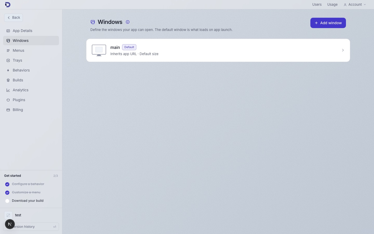 The window designer in the Deskifier dashboard
